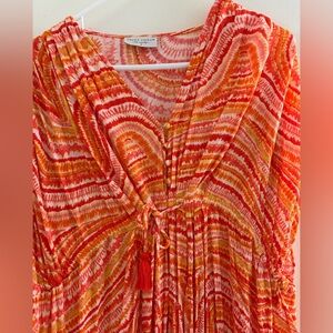 Vibrant Orange & Pink Tie-Dye Maxi Dress
